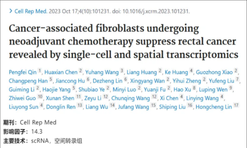 文献解读 | 单细胞和空间转录组学揭示直肠癌新辅助化疗癌症相关成纤维细胞的抑制作用